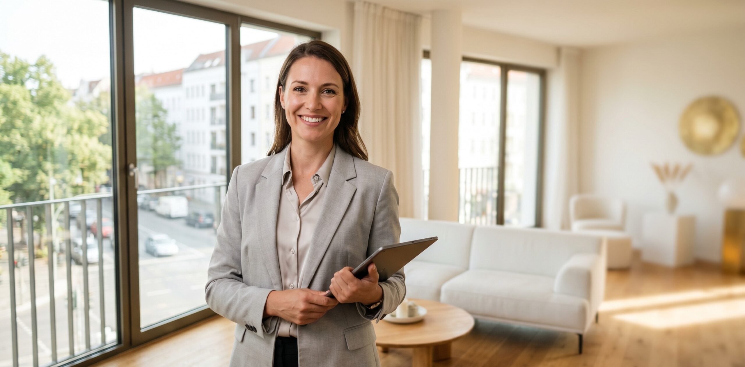 CREO Maklerin in moderner Wohnung
